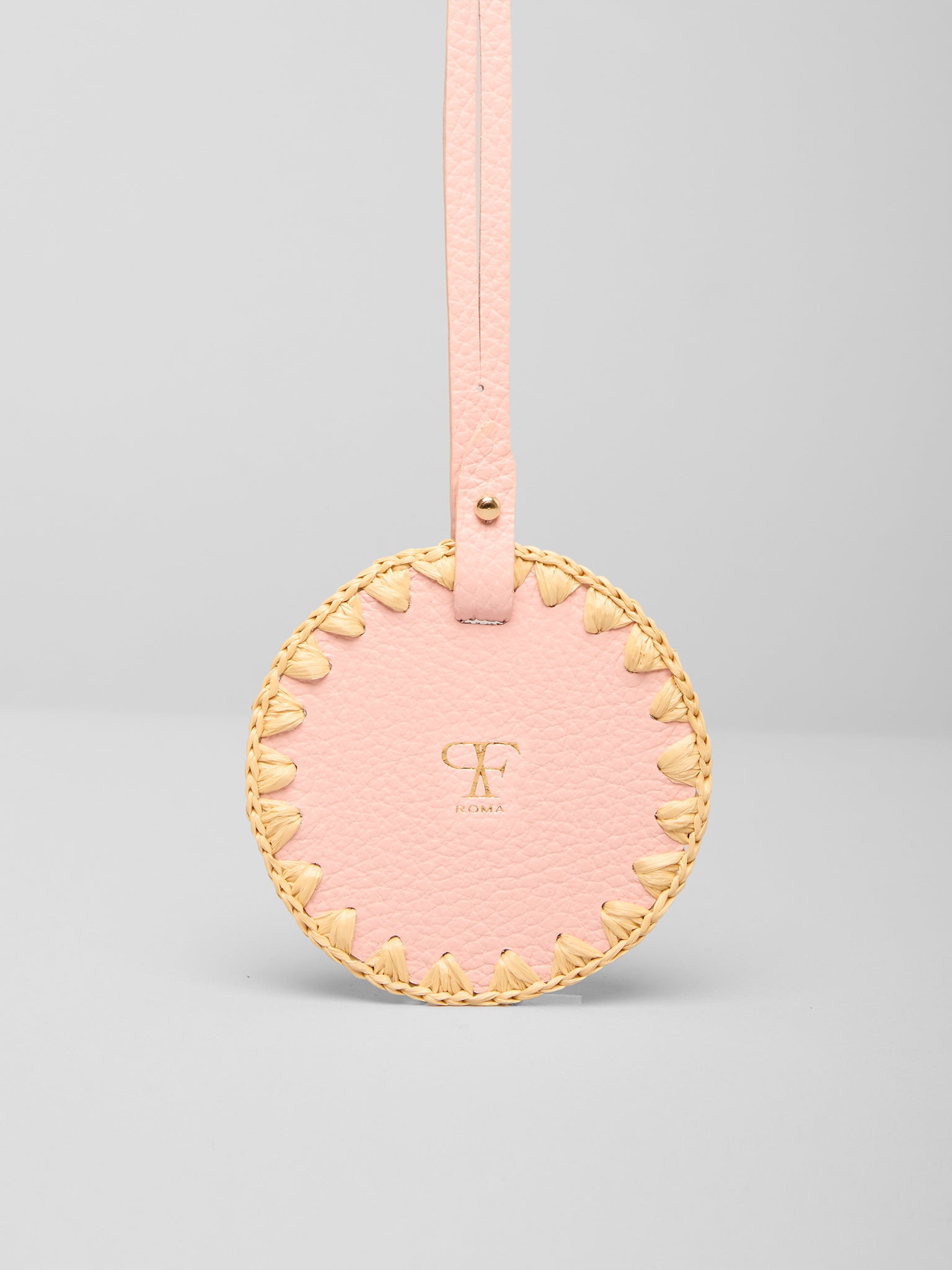 Charm for Bags Mirror Straw / Pink